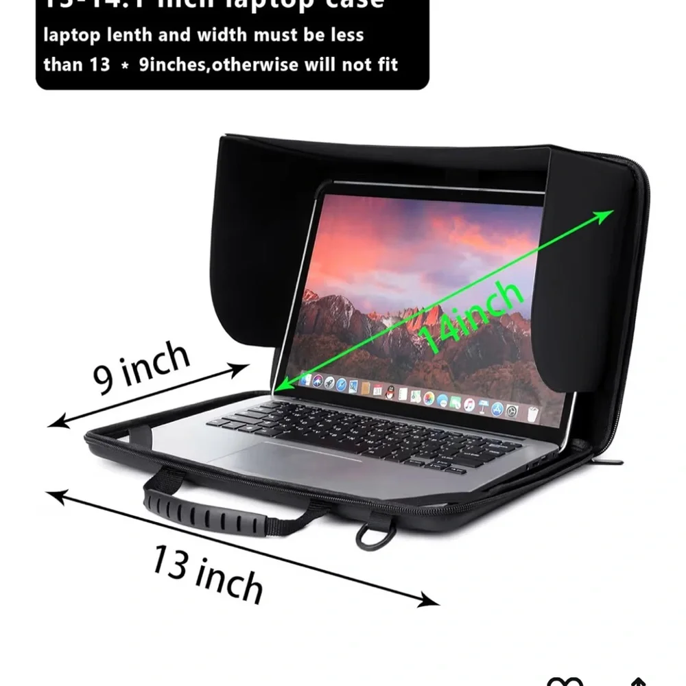 Black Laptop Sun Shade Case
